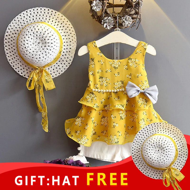Children Summer Clothes Sets 2019 New Style Girls Sleeveless Sling Floral Chiffon Clothes Suits And Straw Hat 3pcs Baby Clothes
Children Summer Clothes Sets 2019 New Style Girls Sleeveless Sling Floral Chiffon Clothes Suits And Straw Hat 3pcs Baby Clothes