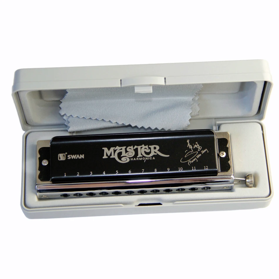 Swan C Key Harmonica / 12 Hole Harmonica with 48 tones Chromatic Harmonicon / Master Mouth Organ
Swan C Key Harmonica / 12 Hole Harmonica with 48 tones Chromatic Harmonicon / Master Mouth Organ