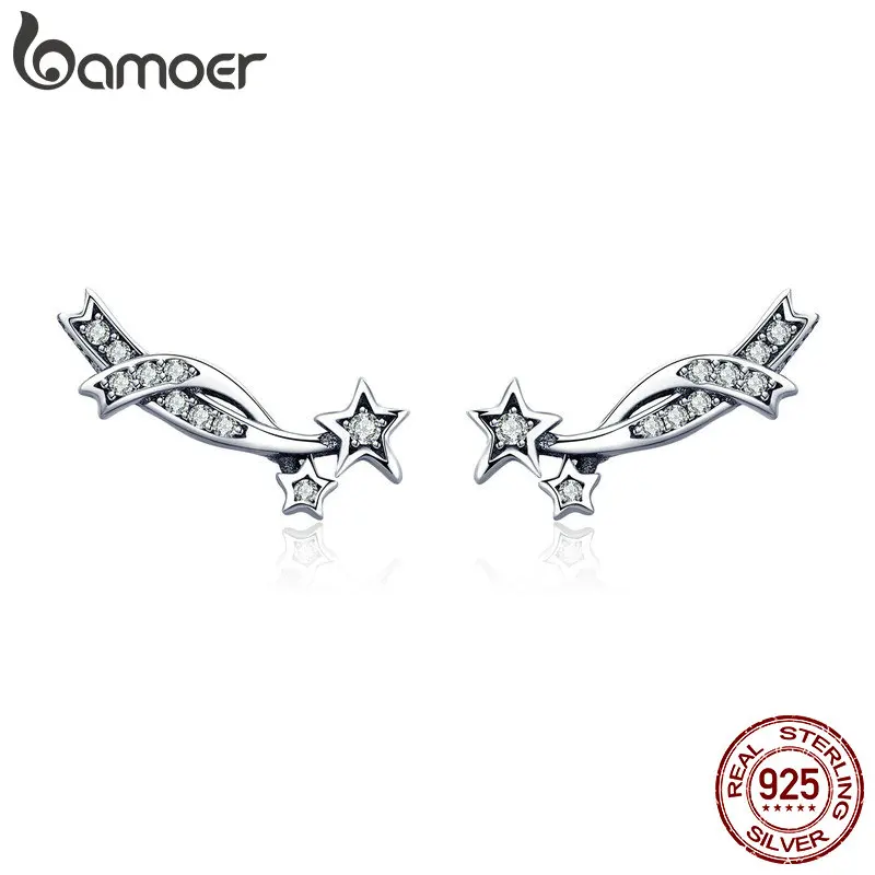 BAMOER Star Earrings Collection Solid Sterling Silver AAA Cubic Zirconia Stud Earrings for Women Korean Fashion Jewelry Gifts
BAMOER Star Earrings Collection Solid Sterling Silver AAA Cubic Zirconia Stud Earrings for Women Korean Fashion Jewelry Gifts