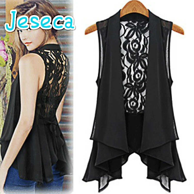 Casual Slim Fit Attractive Women Fashion Slim Asymmetric Chiffon Cardigan Vest Long Lace Clip Waistcoats 2 Colors Lace tops Tank
Casual Slim Fit Attractive Women Fashion Slim Asymmetric Chiffon Cardigan Vest Long Lace Clip Waistcoats 2 Colors Lace tops Tank