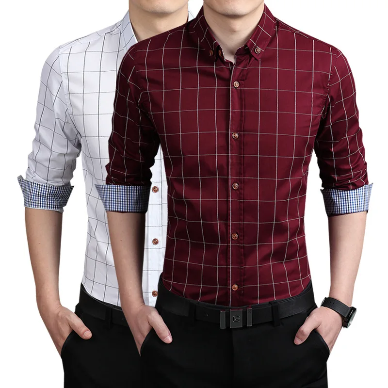 Men Shirt Men's 100%Cotton Long Sleeve Plaid Slim Fit Dress Long Sleeve Men Shirts Casual Slim Fit Men's Clothing Free Ship
Men Shirt Men's 100%Cotton Long Sleeve Plaid Slim Fit Dress Long Sleeve Men Shirts Casual Slim Fit Men's Clothing Free Ship