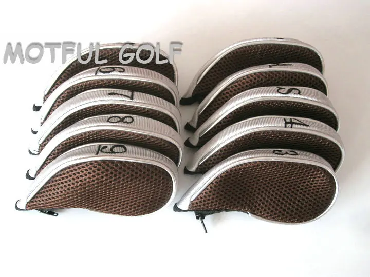 Zipper Golf Iron Headcover irons set Head Cover with zip TMesh fabric 10pcs/pack Grey color with numbers
Zipper Golf Iron Headcover irons set Head Cover with zip TMesh fabric 10pcs/pack Grey color with numbers