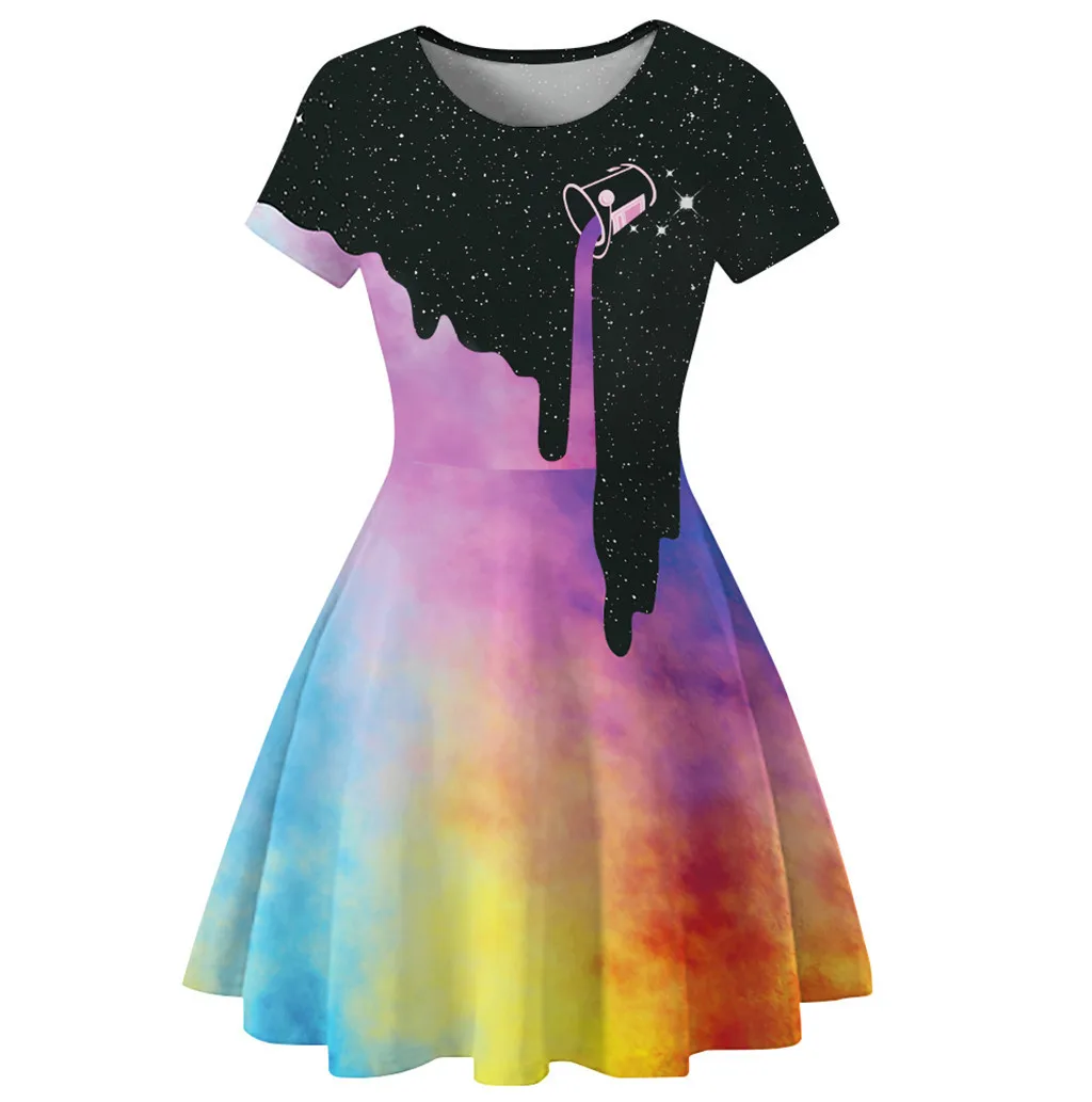 Fashion A-Line Mini Dress Women 3D Printed Short Sleeve O-Neck Vintage Female Casual Dress c708
Fashion A-Line Mini Dress Women 3D Printed Short Sleeve O-Neck Vintage Female Casual Dress c708