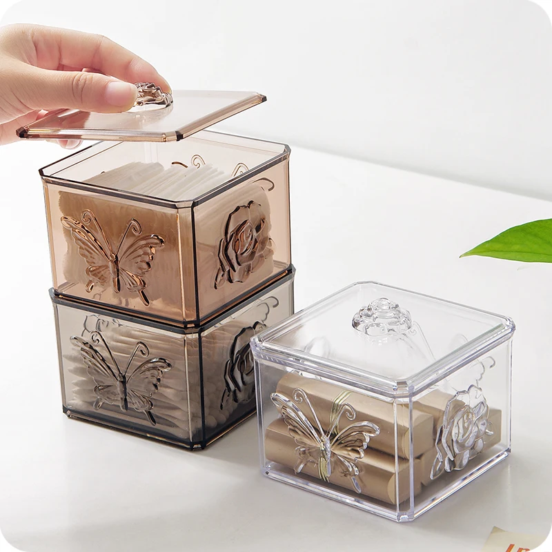 European Style Cotton Pad Storage Box Desktop Transparent Plastic Makeup Box Cotton Swabs Stick Cosmetic Organizer
European Style Cotton Pad Storage Box Desktop Transparent Plastic Makeup Box Cotton Swabs Stick Cosmetic Organizer