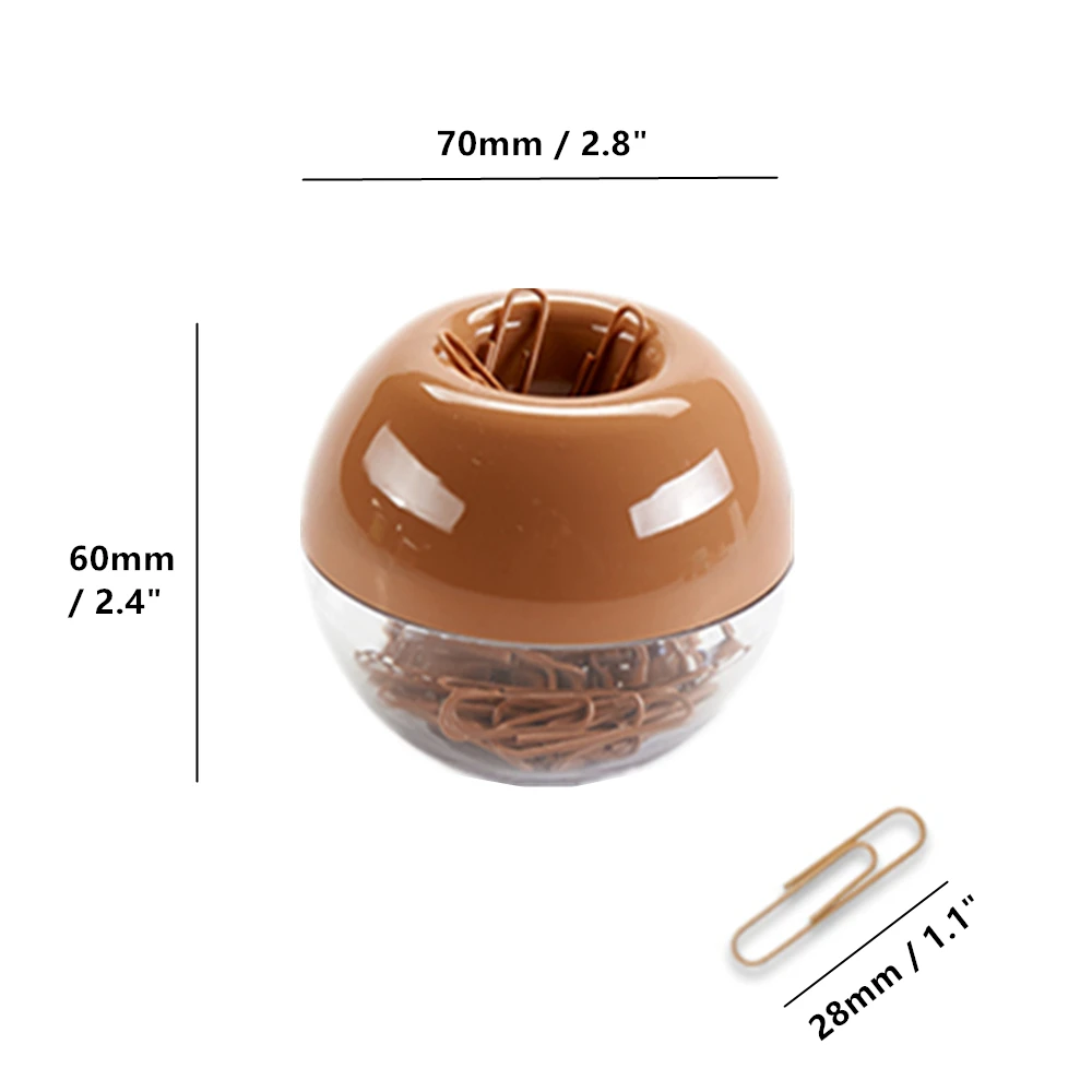 brown paper clips dispenser holder size