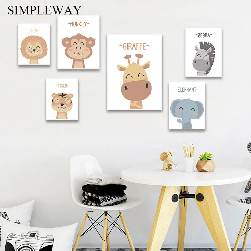 Cute Cartoon Animal Lion Zebra Child Poster Canvas Wall Art Nursery Print Painting Nordic Kid Decoration Picture Baby Room Decor
Cute Cartoon Animal Lion Zebra Child Poster Canvas Wall Art Nursery Print Painting Nordic Kid Decoration Picture Baby Room Decor