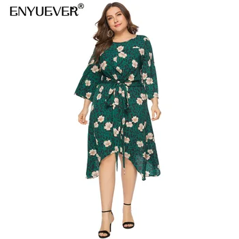 Enyuever Plus Size Casual Dress Women Holiday Irregular Hem Green Floral Print Loose Vestido Party Summer Beach Dress Sundresses
Enyuever Plus Size Casual Dress Women Holiday Irregular Hem Green Floral Print Loose Vestido Party Summer Beach Dress Sundresses
