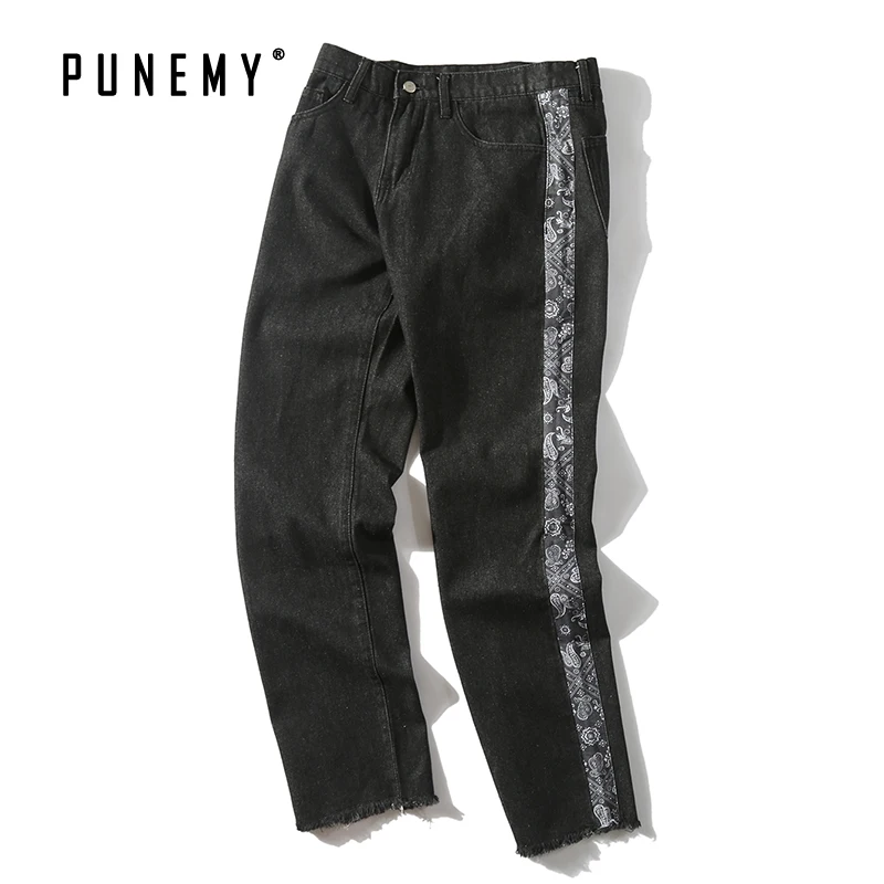 Men Denim Jeans Harajuku Pattern Striped Side Ripped Ankle Hip Hop Japanese Streetwear Punk Vintage Autumn Man's Denim Jeans
Men Denim Jeans Harajuku Pattern Striped Side Ripped Ankle Hip Hop Japanese Streetwear Punk Vintage Autumn Man's Denim Jeans
