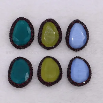 Faceted stone Druzy charm jewelry pendant connector pave Dark rhinestone Hole bead jewelry finding for women fashion 2359
Faceted stone Druzy charm jewelry pendant connector pave Dark rhinestone Hole bead jewelry finding for women fashion 2359