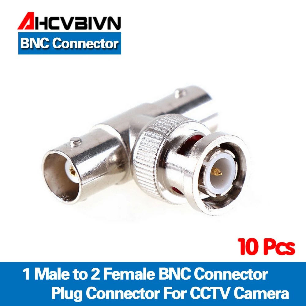 AHCVBIVN 10Pcs/lot Coaxial T Connector 1 Male to 2 Female Coupler 3 Way BNC Connector For CCTV Camera
AHCVBIVN 10Pcs/lot Coaxial T Connector 1 Male to 2 Female Coupler 3 Way BNC Connector For CCTV Camera
