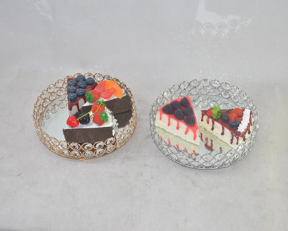 gold silver Wedding favor crystal tray home food storage holder Cake stand Dessert display plate for birthday party decoration
gold silver Wedding favor crystal tray home food storage holder Cake stand Dessert display plate for birthday party decoration