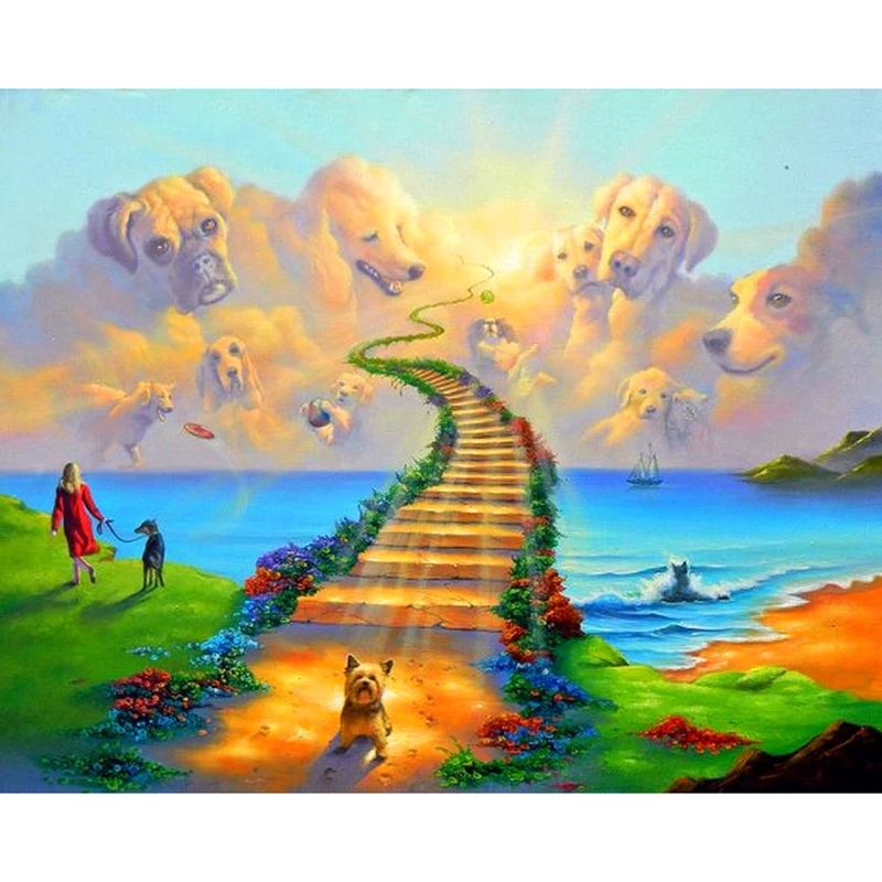 Full Square/Round Drill 5D DIY Diamond Painting "dogs go to heaven" 3D Embroidery Cross Stitch 5D Rhinestone Home Decor gift
Full Square/Round Drill 5D DIY Diamond Painting "dogs go to heaven" 3D Embroidery Cross Stitch 5D Rhinestone Home Decor gift