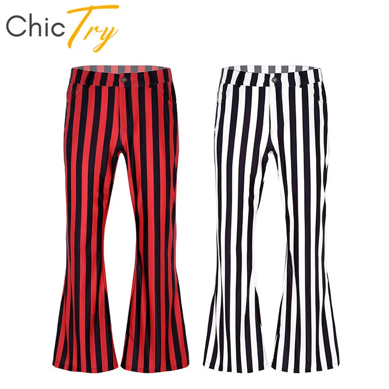 ChicTry Men 70s Retro Vintage Mid Waist Striped Stretchy Bell Trousers Super Flares Long Pants Male Ballroom Jazz Dance Costumes
ChicTry Men 70s Retro Vintage Mid Waist Striped Stretchy Bell Trousers Super Flares Long Pants Male Ballroom Jazz Dance Costumes