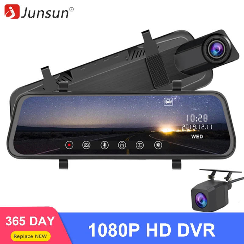 Junsun H12 HD 1080P Dual Lens Camera Mirror Car DVR Dash Cam Full 10" Touch Screen Video Recorder Registrator Night Vision
Junsun H12 HD 1080P Dual Lens Camera Mirror Car DVR Dash Cam Full 10" Touch Screen Video Recorder Registrator Night Vision