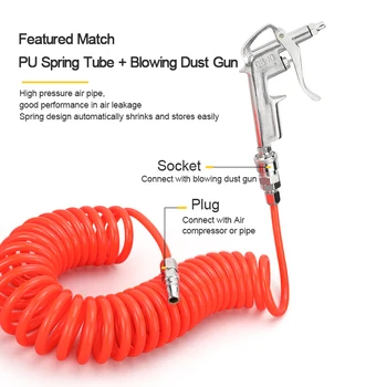 Air Blow Gun DG-10 with 3M/6M/9M Spring Pipe Set Pistol Trigger Cleaner Dust Blower 8" Nozzle Pneumatic High Pressure Tools
Air Blow Gun DG-10 with 3M/6M/9M Spring Pipe Set Pistol Trigger Cleaner Dust Blower 8" Nozzle Pneumatic High Pressure Tools