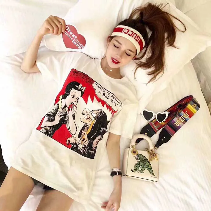 2019SS New Brand Design Snow White Printed Women T-shirts High Quality Summer O-Neck T Shirt For Women Fashion Top Tees
2019SS New Brand Design Snow White Printed Women T-shirts High Quality Summer O-Neck T Shirt For Women Fashion Top Tees
