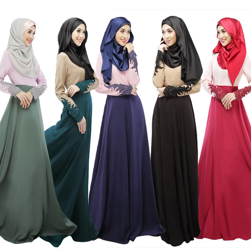 Muslim Dress Muslim Single Layer Long Clothing Cuffs Lace Color Matching Dress Hui Worship Service Tunic vestidos arabes
Muslim Dress Muslim Single Layer Long Clothing Cuffs Lace Color Matching Dress Hui Worship Service Tunic vestidos arabes