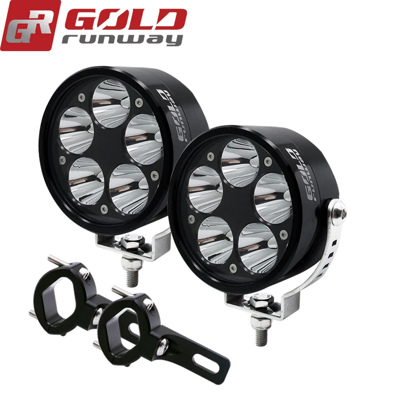 GOLDRUNWAY 50X Motorcycle Headlight 50W USA LED Chip U3 12V Driving Light fog lamp Head Lamp with Engine Guard Mount Clamps
GOLDRUNWAY 50X Motorcycle Headlight 50W USA LED Chip U3 12V Driving Light fog lamp Head Lamp with Engine Guard Mount Clamps