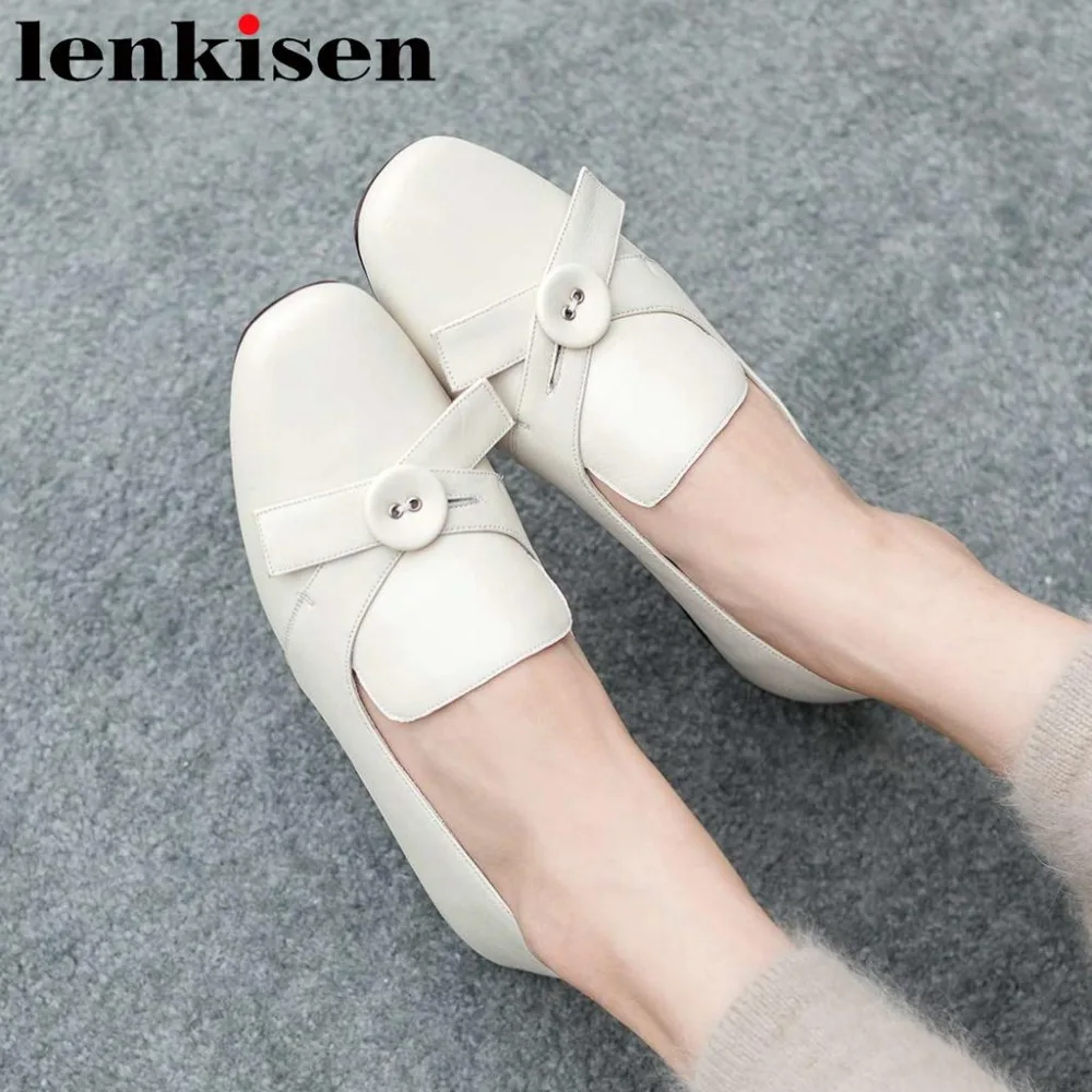 New fashion retro elegant lady soft genuine leather button design low heels square toe solid simple style handmade pumps L7f1
New fashion retro elegant lady soft genuine leather button design low heels square toe solid simple style handmade pumps L7f1