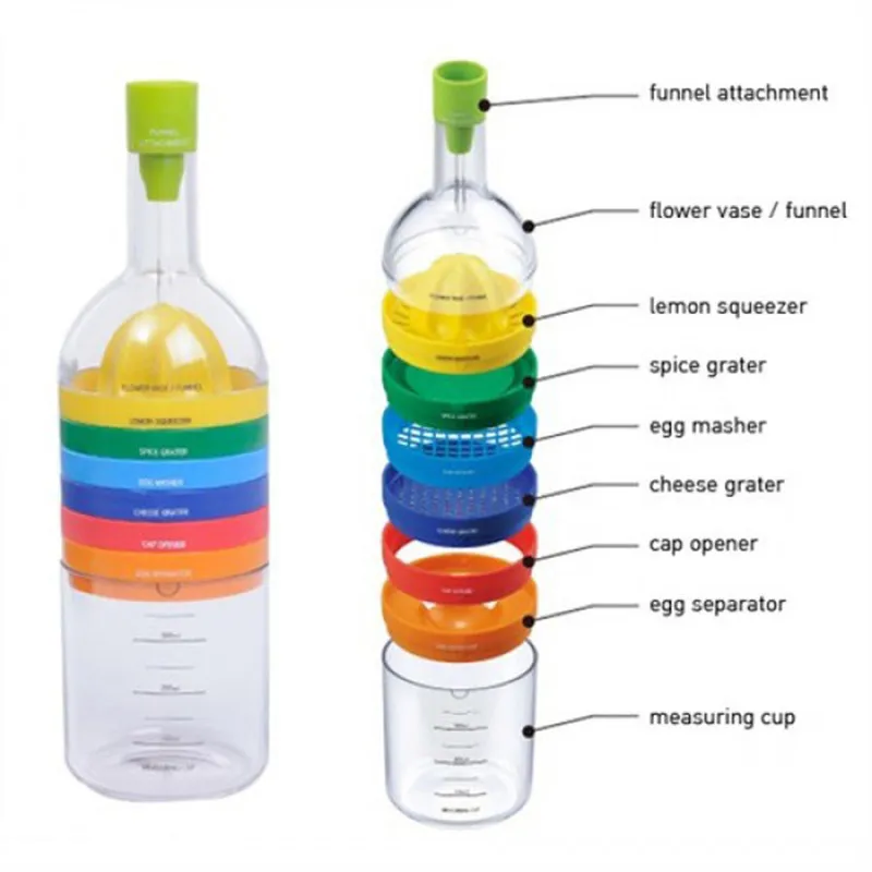 Multifunctional kitchen tools kitchen supplies Wine bottle egg separator lemonsqueezer spice grater lemon squeezer flower funne
Multifunctional kitchen tools kitchen supplies Wine bottle egg separator lemonsqueezer spice grater lemon squeezer flower funne