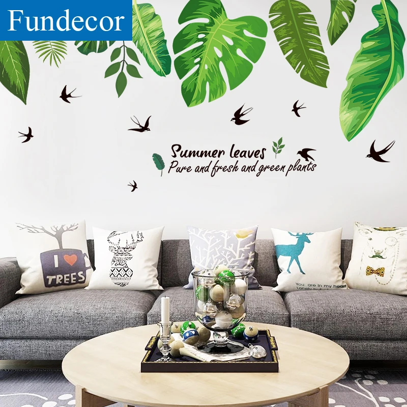 Фото [Fundecoration] весенние украшения летние наклейки на стену с листочками домашний декор
