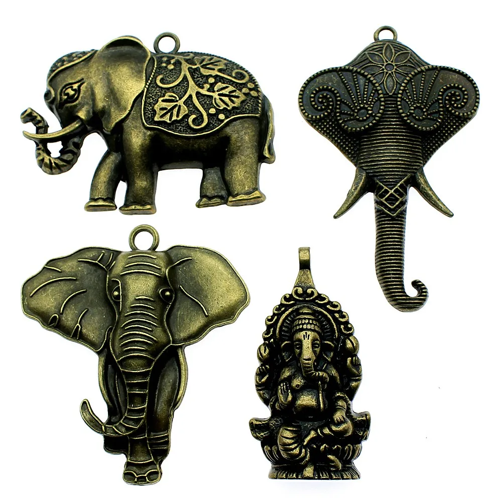 1pcs Elephants Charms Pendants For Bracelets Big Elephants Charms Antique Bronze Color Ganesha Charms Making Jewelry
1pcs Elephants Charms Pendants For Bracelets Big Elephants Charms Antique Bronze Color Ganesha Charms Making Jewelry