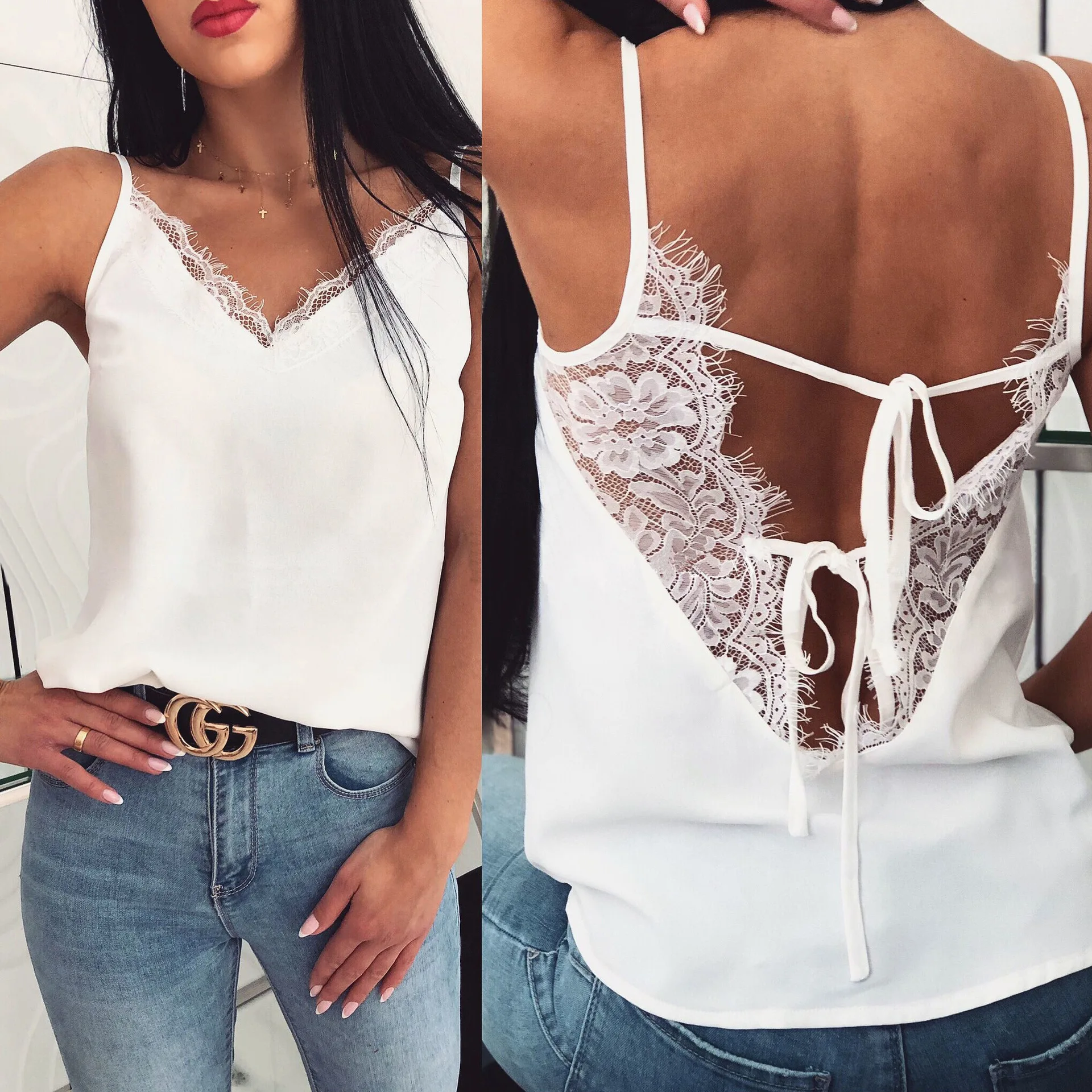 2019 Sexy Off Shoulder Halter Lace Patchwork Backless Lace Up Women Blouse Womens Tops and Blouses Women Shirts
2019 Sexy Off Shoulder Halter Lace Patchwork Backless Lace Up Women Blouse Womens Tops and Blouses Women Shirts