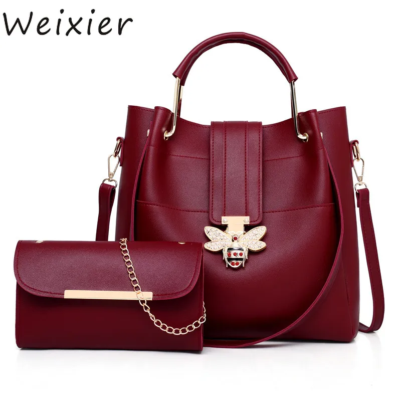 WEIXIER Designer Crossbody Bags 2 pcs/set Bee Buckle Women Bags Small Leather Shoulder Bag Ladies Tote Bag Pink Handbag LW-03
WEIXIER Designer Crossbody Bags 2 pcs/set Bee Buckle Women Bags Small Leather Shoulder Bag Ladies Tote Bag Pink Handbag LW-03
