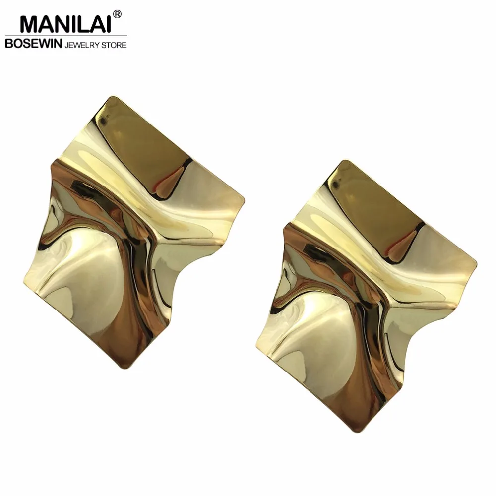 MANILAI Fashion Irregular Metal Stud Earrings For Women Punk Statement Big Earrings Jewelry 2018 Golden & Silver Color
MANILAI Fashion Irregular Metal Stud Earrings For Women Punk Statement Big Earrings Jewelry 2018 Golden & Silver Color