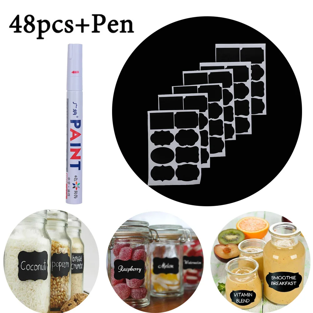 5 x 3.5cm Home Jam Jar Bottle Tags Blackboard Labels Stickers With Marker Pen Waterproof Chalkboard Kitchen Spice Label Sticker
5 x 3.5cm Home Jam Jar Bottle Tags Blackboard Labels Stickers With Marker Pen Waterproof Chalkboard Kitchen Spice Label Sticker