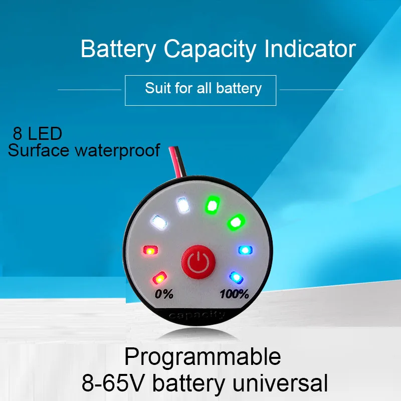 Programmable 3.7V 4.2V 7.4V 8.4V 12V 24V 36V LED Lithium/Lead Acid Battery Capacity Indicator Power Level Display Meter Tester
Programmable 3.7V 4.2V 7.4V 8.4V 12V 24V 36V LED Lithium/Lead Acid Battery Capacity Indicator Power Level Display Meter Tester