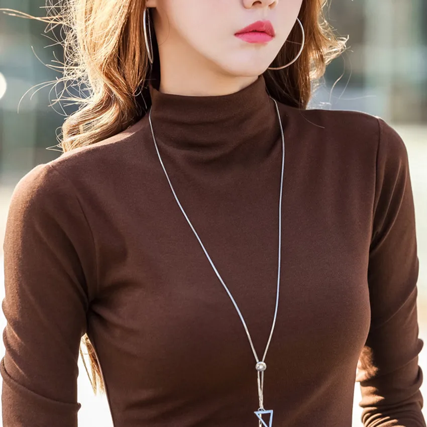 New T-shirts For Women Long Sleeve Cotton T Shirt Ladies Winter Top Tee Solid Poleras Mujer Turtleneck Female T-shirt Camisetas
New T-shirts For Women Long Sleeve Cotton T Shirt Ladies Winter Top Tee Solid Poleras Mujer Turtleneck Female T-shirt Camisetas