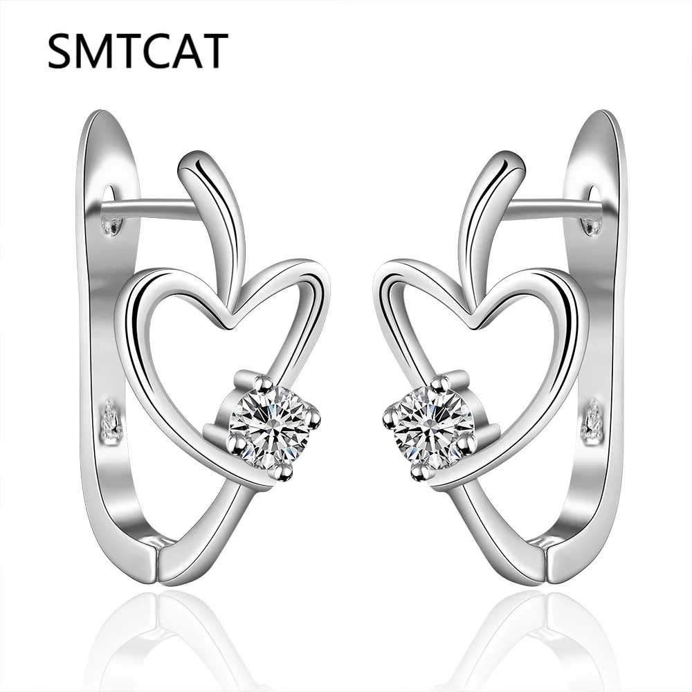 SMTCAT 925 argent Hoop Earrings Beautiful Jewelry Good quality stylish heart-shaped zircon Creole Earring For Female
SMTCAT 925 argent Hoop Earrings Beautiful Jewelry Good quality stylish heart-shaped zircon Creole Earring For Female