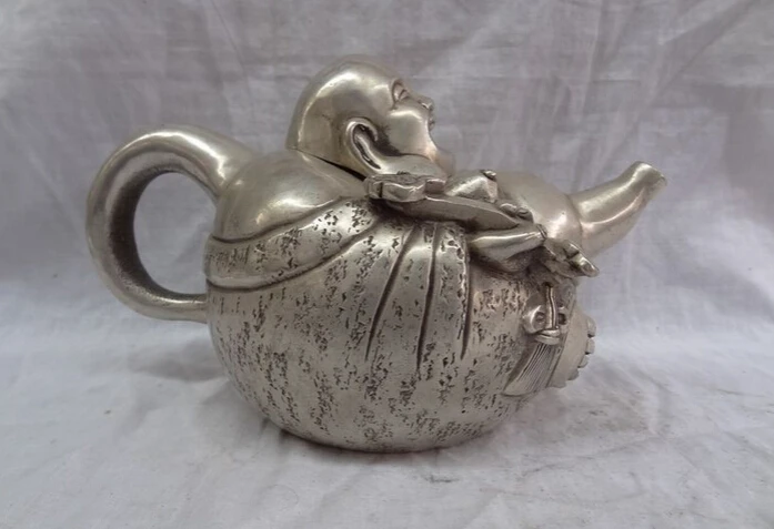 song voge gem S4978 9" Chinese Silver RuYi Happy Laugh Maitreya Buddha Statue Brass Wine Pot Teapot
song voge gem S4978 9" Chinese Silver RuYi Happy Laugh Maitreya Buddha Statue Brass Wine Pot Teapot