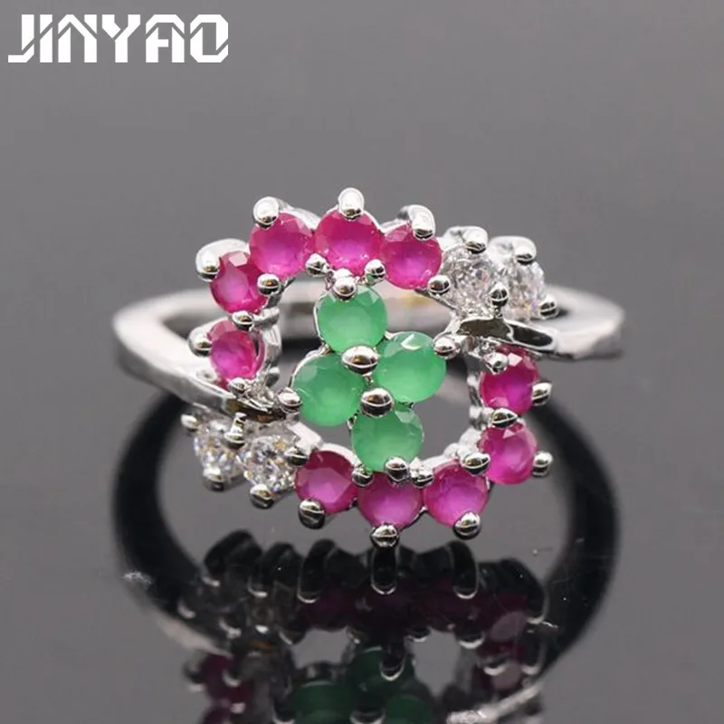 JINYAO Exquisite Green Red Flower AAA Cubic Zircon White Gold Color Ring For Women Luxury Wedding Anniversary Engagement Jewelry
JINYAO Exquisite Green Red Flower AAA Cubic Zircon White Gold Color Ring For Women Luxury Wedding Anniversary Engagement Jewelry