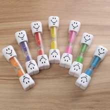 ZEAST 3 דקות שיניים מברשת סמיילי שעון חול חול זכוכית חול טיימר בית ילד רופא שיניים ארבעה צבעים(China)