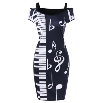 Autumn Dress Music Note Print Strapless Slash-neck Short Sleeve Dress Camisole Mini dress women Платье Женское Ropa Mujer
Autumn Dress Music Note Print Strapless Slash-neck Short Sleeve Dress Camisole Mini dress women Платье Женское Ropa Mujer