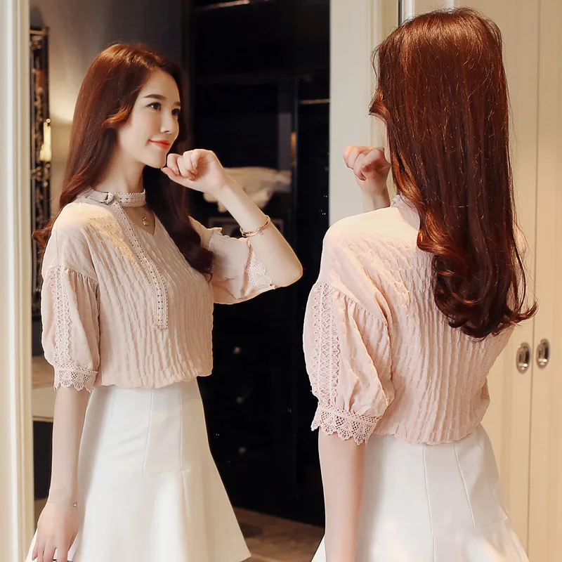 Women Half Sleeve Shirt Female Ruffles V-neck Solid Blouse Spring Summer Sweet New 2018 Clothing Korean Style Office wear Casual
Women Half Sleeve Shirt Female Ruffles V-neck Solid Blouse Spring Summer Sweet New 2018 Clothing Korean Style Office wear Casual