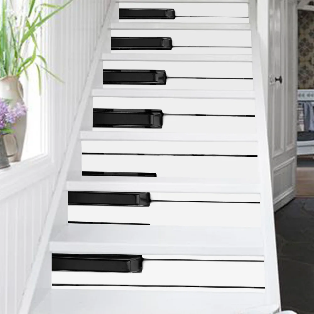 

Funlife Piano Keys Musical Design Floor Mural Sticker,Stair Riser Decal DIY for Home Classroom Decoration,Waterproof Removable