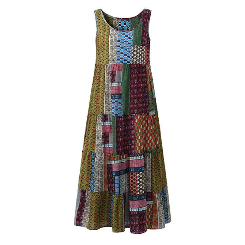 Casual Loose Sleeveless Patchwork Print Irregular Tank Dress Bohemian Women 2019 Summer Plus Size Long Beach Sundress
Casual Loose Sleeveless Patchwork Print Irregular Tank Dress Bohemian Women 2019 Summer Plus Size Long Beach Sundress
