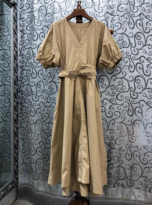Summer 2019 New Woman V-Tie Belt Received Waist Decorative Bubble-sleeve Pure-color Dress 628
Summer 2019 New Woman V-Tie Belt Received Waist Decorative Bubble-sleeve Pure-color Dress 628
