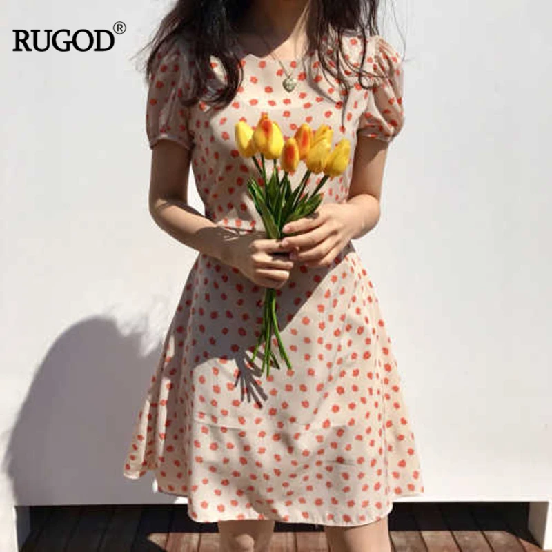 RUGOD Spotted high waist loose women dress sweet korean style short sleeves summer dress modis casual female vesido sukienki
RUGOD Spotted high waist loose women dress sweet korean style short sleeves summer dress modis casual female vesido sukienki