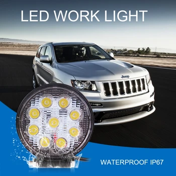 1Pcs 27W LED Work Light 12V IP67 Spot/Flood Fog Light Off Road ATV Tractor Train Bus Boat Floodlight ATV UTV Work Light
1Pcs 27W LED Work Light 12V IP67 Spot/Flood Fog Light Off Road ATV Tractor Train Bus Boat Floodlight ATV UTV Work Light