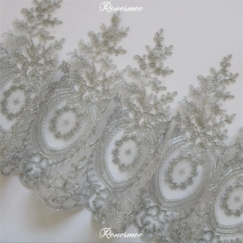 1Yard Hot Sale Silver Embroidery Silver Mesh Lace Trim Luxury Lace Fabric for Wedding Dresses 31cm SX196
1Yard Hot Sale Silver Embroidery Silver Mesh Lace Trim Luxury Lace Fabric for Wedding Dresses 31cm SX196