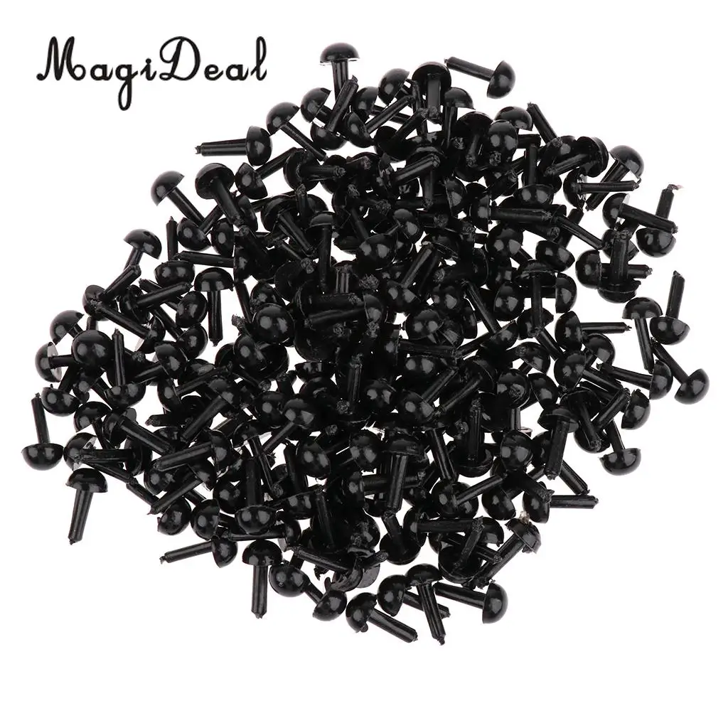 200 Pieces Black Plastic Safety Eyes for Teddy Bear Doll Plush Animal Toys Card Making Home Decor Crafts