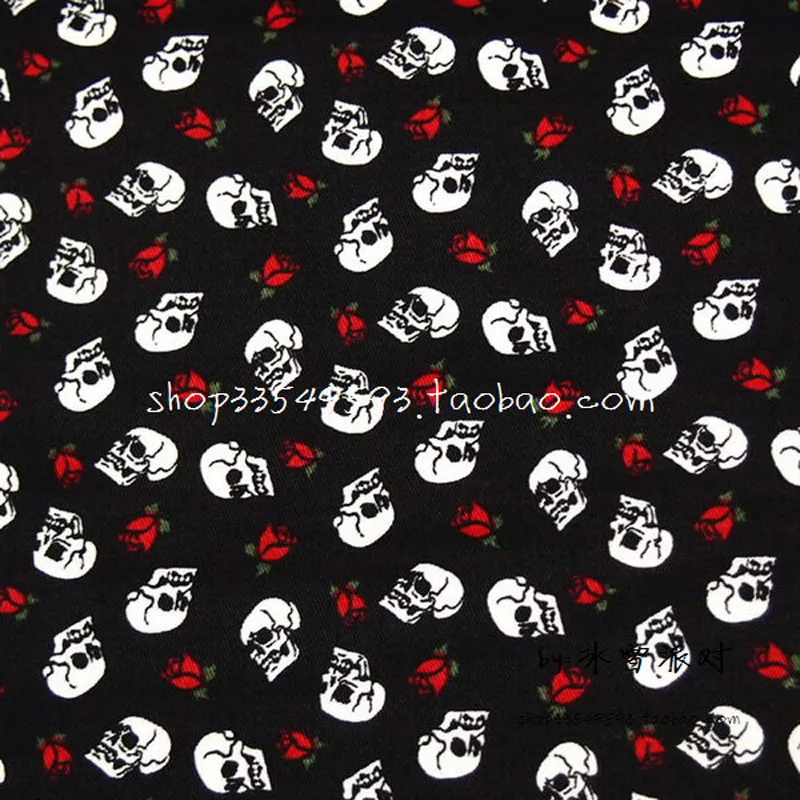 Skull Fabric140x50cm 1pc 100%Cotton Fabric Red Rose& Small Skull Print Fabric Patchwork Sewing Material DIY Clothing Quilting
Skull Fabric140x50cm 1pc 100%Cotton Fabric Red Rose& Small Skull Print Fabric Patchwork Sewing Material DIY Clothing Quilting
