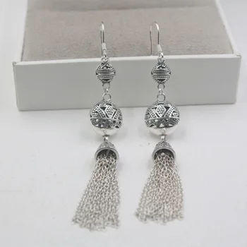 Retro Sterling S925 Silver Earrings Tassel National Style Hollow Ball Chinese For Women Ladies Girl 85*14mm Earrings Hook
Retro Sterling S925 Silver Earrings Tassel National Style Hollow Ball Chinese For Women Ladies Girl 85*14mm Earrings Hook
