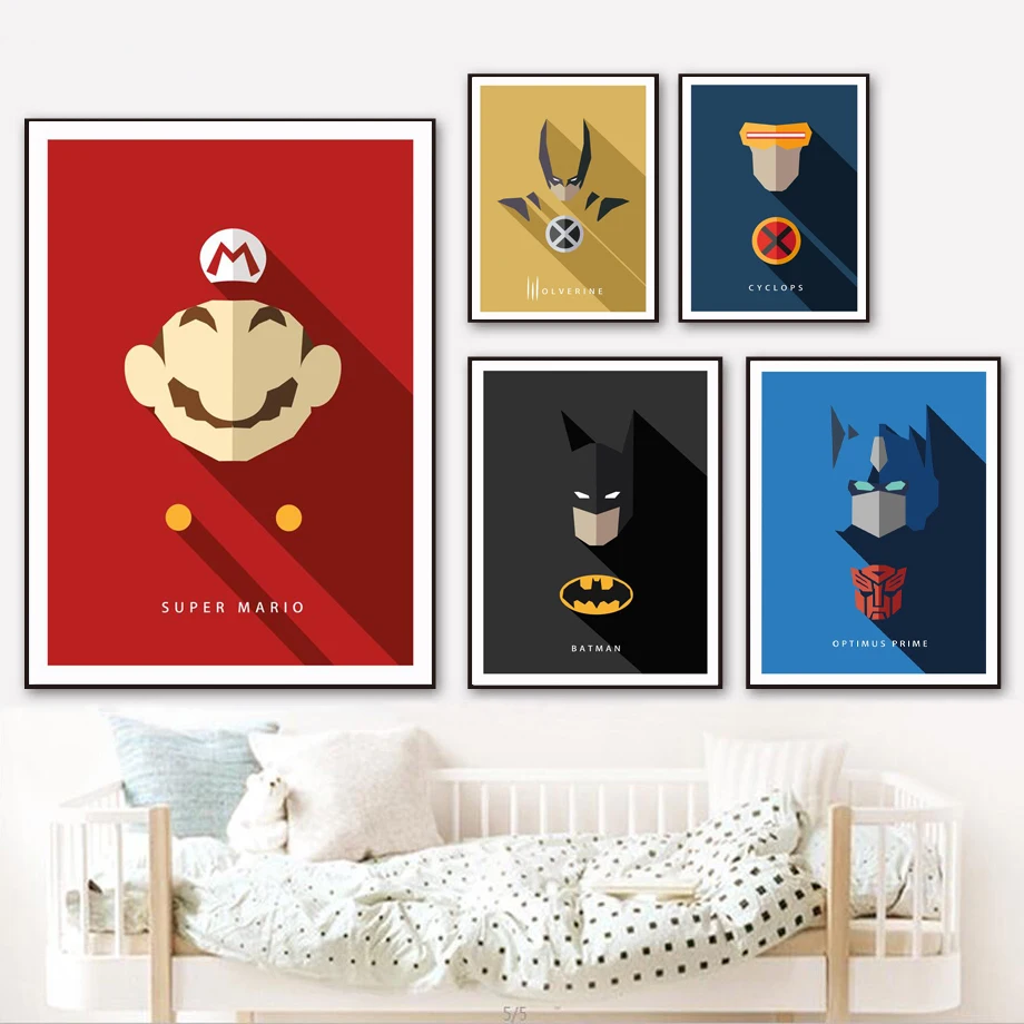 Marvel DC Super Mario Batman Anime Nordic Posters And Prints Wall Art Canvas Painting Decoration Pictures Baby Boy Room Decor
Marvel DC Super Mario Batman Anime Nordic Posters And Prints Wall Art Canvas Painting Decoration Pictures Baby Boy Room Decor