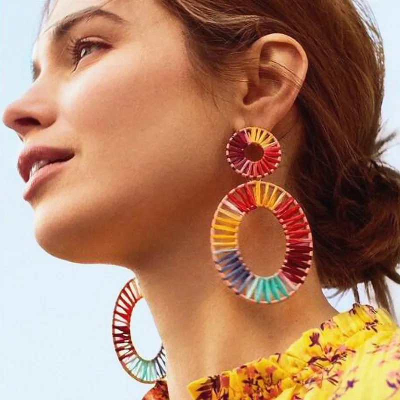 Round Bohemian Raffia geometric Dangle Earring Women Girls Party Trendy Female Cute Wedding Brand Design Drop Statement Earring
Round Bohemian Raffia geometric Dangle Earring Women Girls Party Trendy Female Cute Wedding Brand Design Drop Statement Earring