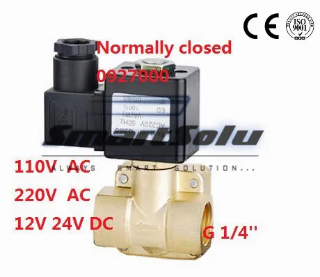 High Quality 1/4'' 230 PSI Electric Solenoid Valve DC24V Normally closed Diaphragm Valve 0927000
High Quality 1/4'' 230 PSI Electric Solenoid Valve DC24V Normally closed Diaphragm Valve 0927000